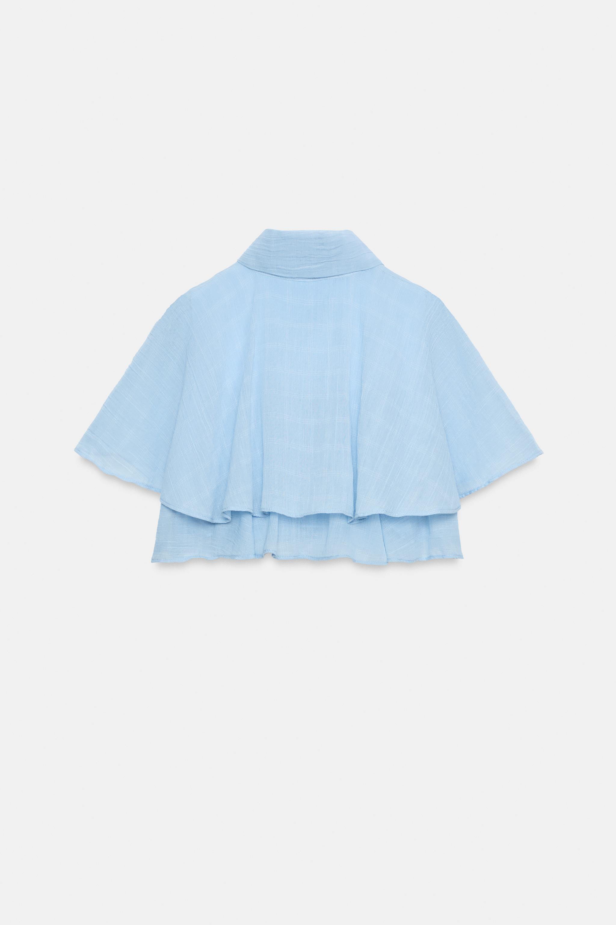 RUFFLED CROP SHIRT